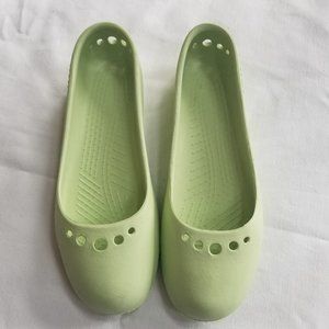 Crocs Lime Green Flats Size 9